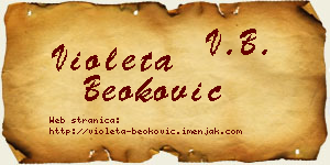 Violeta Beoković vizit kartica